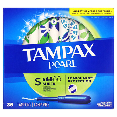 Tampax Жемчуг, супер, без запаха`` 36 тампонов