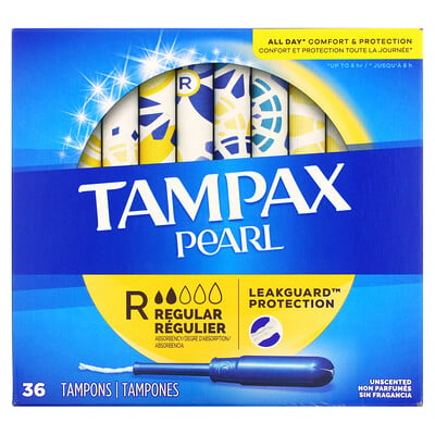 Tampax Жемчужный, обычный, без запаха`` 36 тампонов