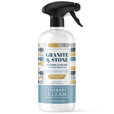 Купить Therapy Clean Granite & Stone, Cleaner & Polish with Lemon Essential oil, 16 fl oz (473 ml)