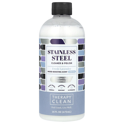 Therapy Clean  Stainless Steel  Cleaner & Polish  Fresh Lavender   16 fl oz (473 ml)
