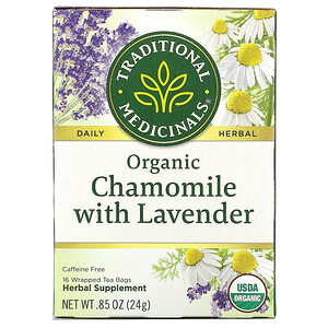 Традитионал Медисиналс, Organic Chamomile with Lavender, Caffeine Free, 16 Wrapped Tea Bags, .85 oz (24 g) отзывы