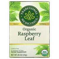 Traditional Medicinals Organic Raspberry Leaf Caffeine Free 16 Wrapped Tea Bags 85 Oz 24 G Iherb