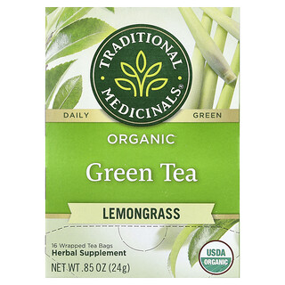 Traditional Medicinals, Té verde orgánico, Limoncillo, 16 bolsitas de té, 24 g (0,85 oz)