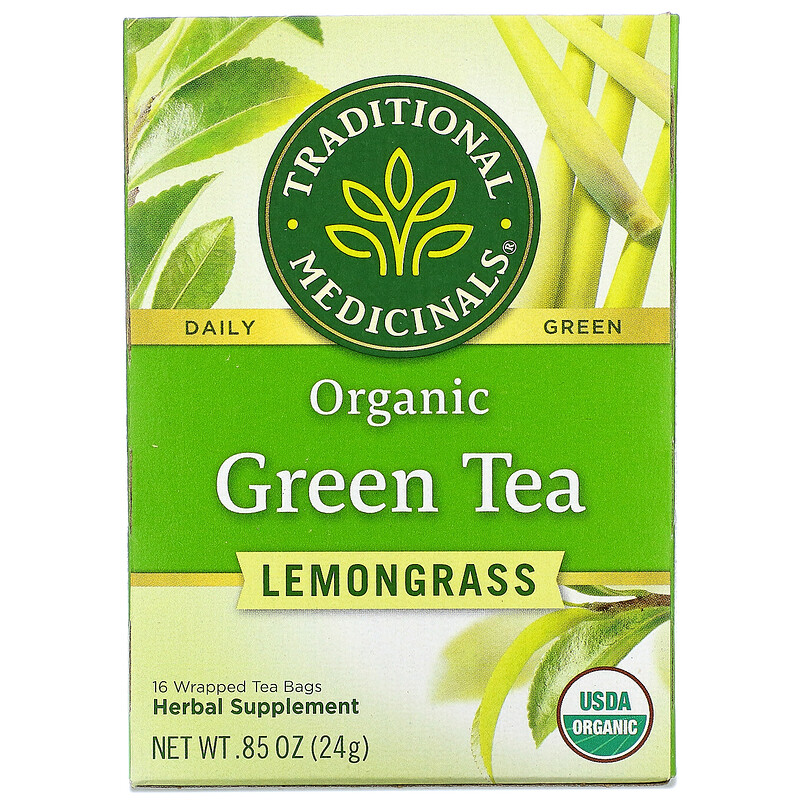 Traditional Medicinals, Organic Green Tea, Lemongrass, 16 Wrapped Tea