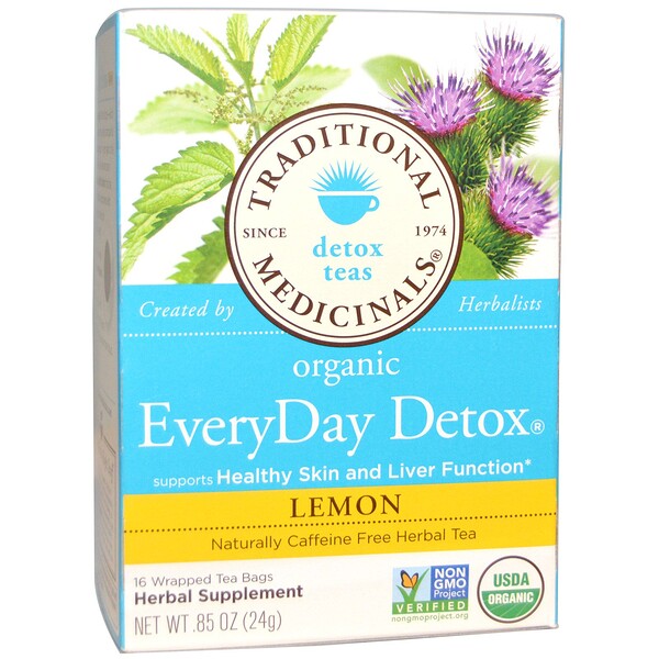 Traditional Medicinals, Detox Teas, Organic EveryDay, Lemon, Naturally