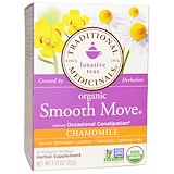 Pack of 2 Organic Smooth Move Tea Chamomile by Traditional Medicinals Senna Chamomile 16 bags
