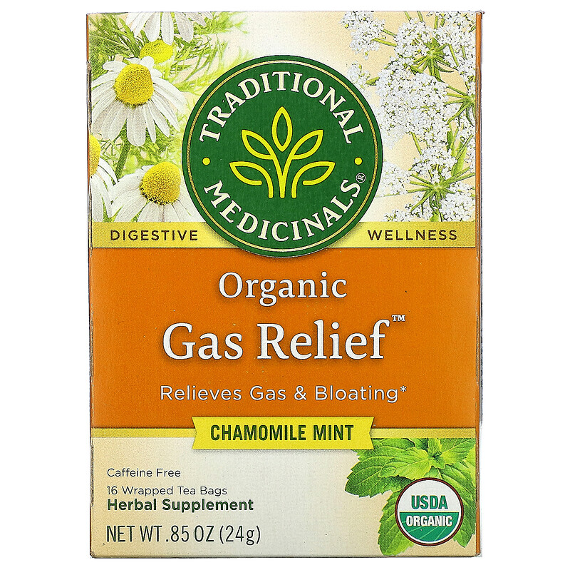 Traditional Medicinals, Organic Gas Relief, Caffeine Free, Chamomile