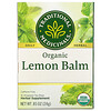 Traditional Medicinals, Organic Lemon Balm, Caffeine Free, 16 Wrapped Tea Bags, .85 oz (24 g)