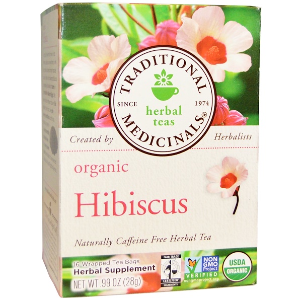 Traditional Medicinals, Herbal Teas, Organic Hibiscus, Naturally