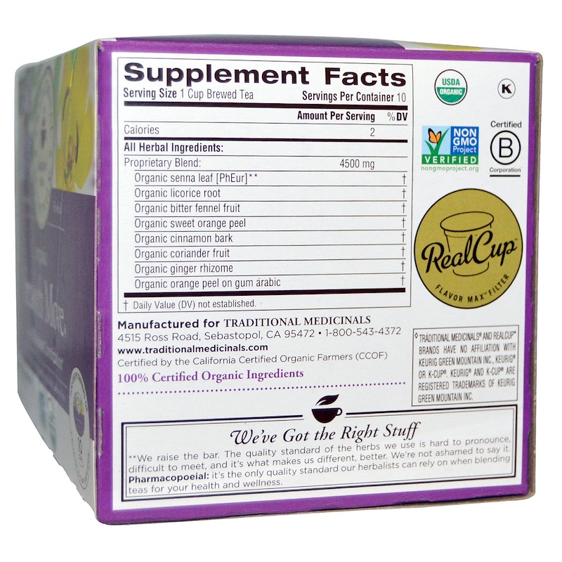 Traditional Medicinals, Laxative Teas, Organic Smooth Move, Naturally
