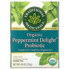 Traditional Medicinals, Probiotique Peppermint Delight biologique, Sans caféine, 16 sachets de thé emballés, 24 g