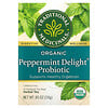 Organic Peppermint Delight Probiotic, Caffeine Free, 16 Wrapped Tea Bags, 0.85 oz (24 g)