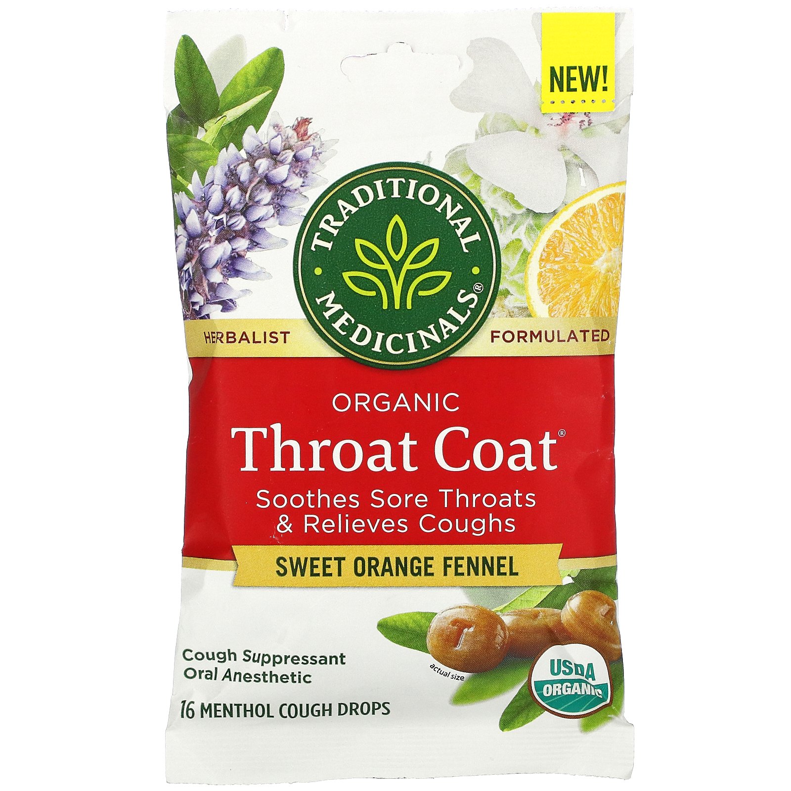 Traditional Medicinals Organic Throat Coat Cough Drops: Soothing Relief for Sore Throats