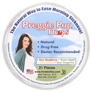 Preggie Pop Drops, saure Früchte, 21 Stück