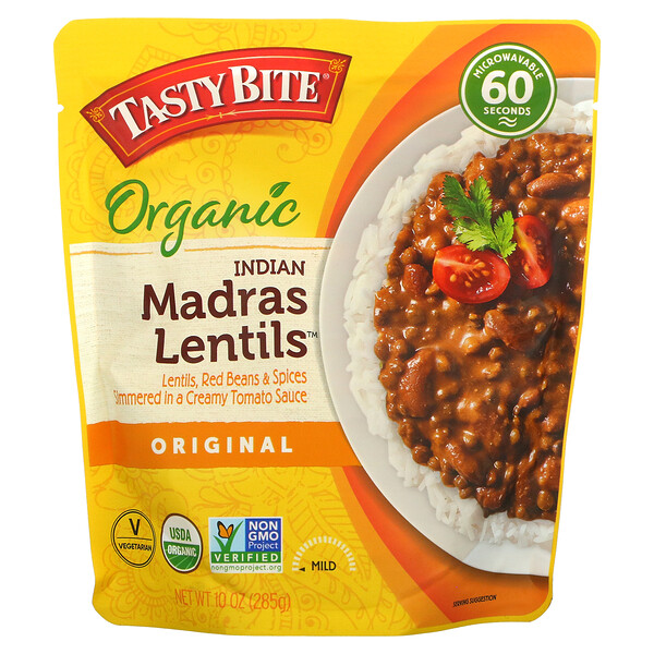 Tasty Bite, 印度馬德拉斯有機扁豆，原味，溫和，10 盎司（285 克）