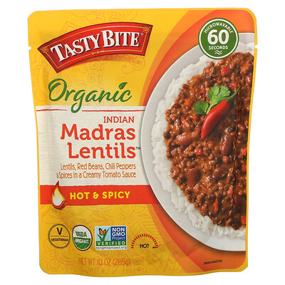 Купить Tasty Bite Органическая индийская чечевица по-мадрасски, острая и пряная, 285 г (10 унций)