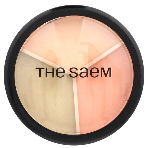 The Saem, Cover Perfection Triple Pot Concealer, 03 Correct Up Beige, je 4,5 g (0,47 oz.).