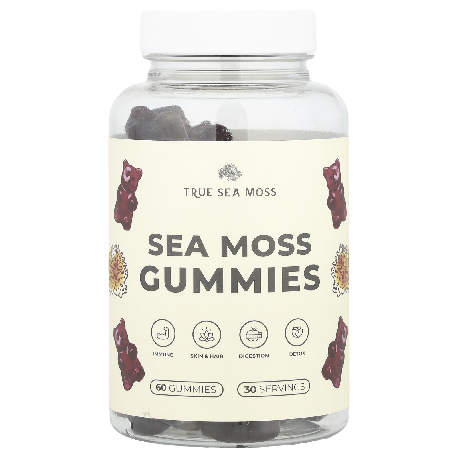 Жевательные резинки из морского мха, 60 штук