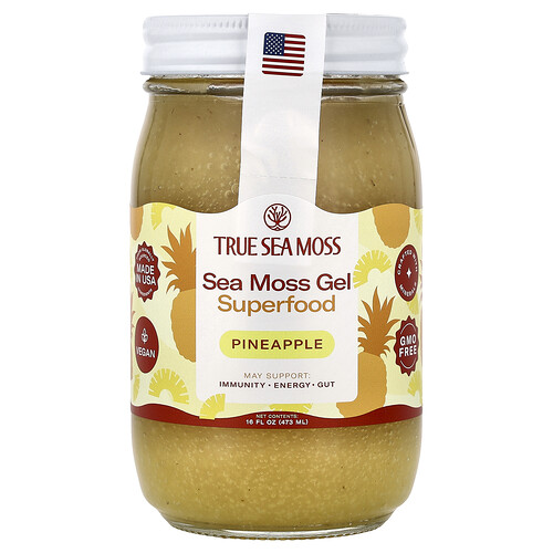 True Sea Moss Sea Moss Gel Superfood, Pineapple, 16 fl oz (473 ml)