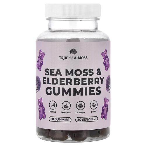 True Sea Moss Sea Moss & Elderberry Gummies , 60 Gummies