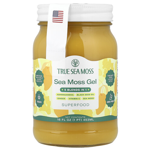 True Sea Moss Sea Moss Gel Superfood, 5 Blends In 1, 16 fl oz (453 ml)