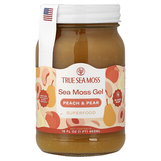 True Sea Moss, Sea Moss, Gel aux superaliments, Pêche et poire, 453 ml