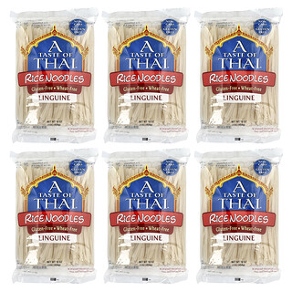 A Taste Of Thai, Fideos de arroz, Linguini, 6 bolsas, 454 g (16 oz) cada una