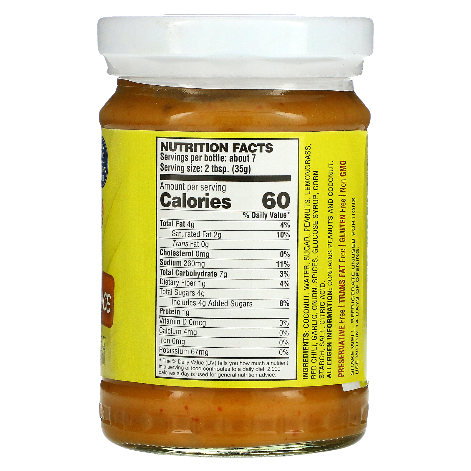A Taste Of Thai, Peanut Satay Sauce, 7 fl oz (207 ml)