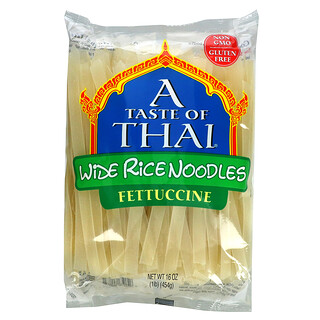 A Taste Of Thai, Wide Rice Noodles, Fettucine, 16 oz (454 g)