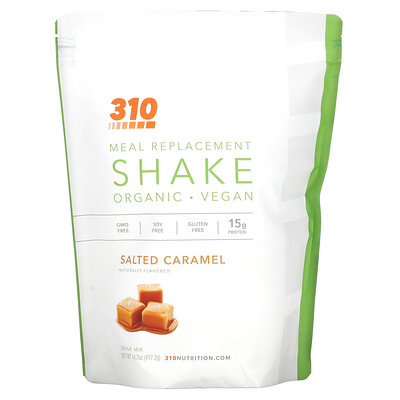 

310 Nutrition, Meal Replacement Shake, Salted Caramel, 14.7 oz (417.2 g)