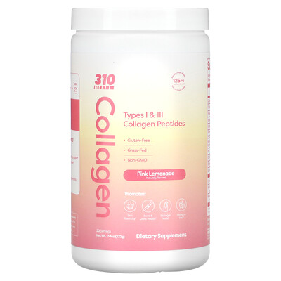 310 Nutrition Collagen пептиды коллагена типа I и III розовый лимонад 372 г (13 1 унции)