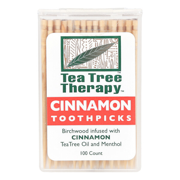 Tea Tree Therapy Toothpicks, Cinnamon , 100 Count