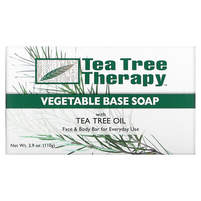 Tea Tree Therapy Мыло на растительной основе, с маслом чайного дерева, брусок 110 г (3,9 унции)