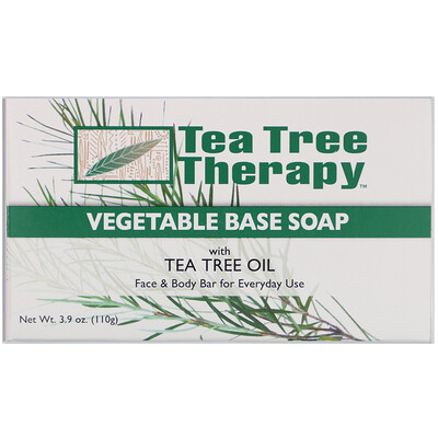 Купить Tea Tree Therapy Мыло на растительной основе, с маслом чайного дерева, брусок 110 г (3, 9 унции)