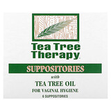 Tea Tree Therapy, cвечи с маслом чайного дерева для гигиены влагалища, 6 свечей