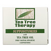 Tea Tree Therapy, Supositorios, con Aceite de Árbol de Té, para Higiene Vaginal, 6 Supositorios