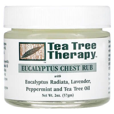 Tea Tree Therapy Эвкалиптовая мазь - растирка для груди, 2 унции (57 г)