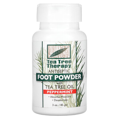 Tea Tree Therapy  Foot Powder  With Tea Tree Oil  Peppermint  3 oz (85 g)