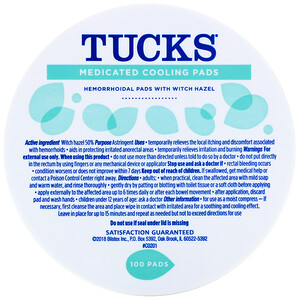 Отзывы о Тукс, Medicated Cooling Pads, 100 Pads