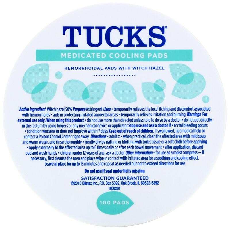 Tucks, Medicated Cooling Pads, 100 Pads iHerb
