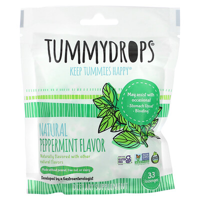 Tummydrops Natural Peppermint 33 Lozenges