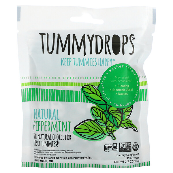 Tummydrops, Natural Peppermint, 33 Lozenges