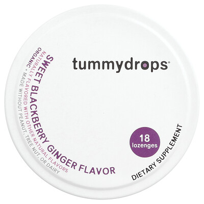 Product Image for Tummydrops, Organic Drops, Sweet Blackberry Ginger, 18 Lozenges