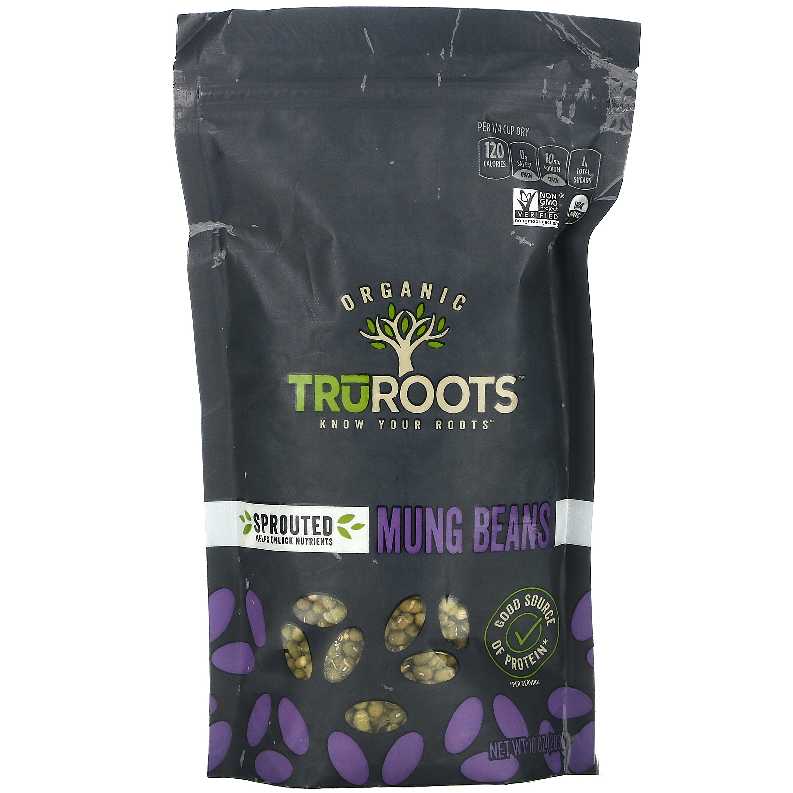 TruRoots, オーガニック、発芽緑豆、283g（10オンス）