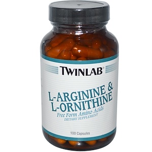 Twinlab, L-аргинин и L-орнитин, 100 капсул