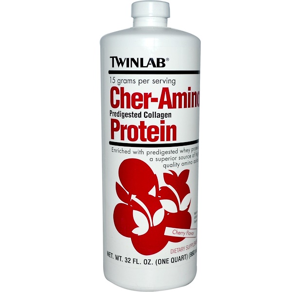 Twinlab, CherAmino Protein, Cherry Flavor, 32 fl oz (960 ml)