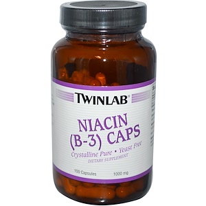Twinlab, Ниацин ( B-3 ) в капсулах, 1000 мг, 100 капсул