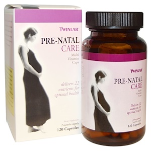 Twinlab, Pre-Natal Care мультивитамины для беременных, 120 капсул