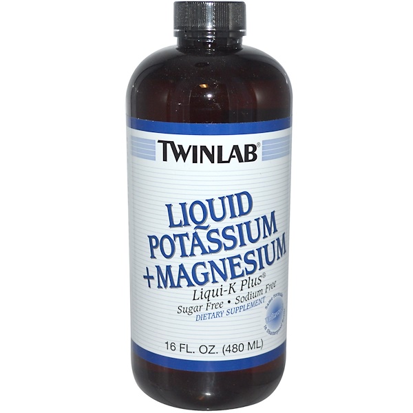 Twinlab, Liquid Potassium + Magnesium, LiquiK Plus, Unflavored, 16 fl