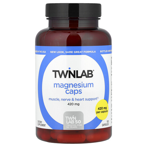 ツインラブ Twinlab, マグネシウムカプセル、420mg、100粒